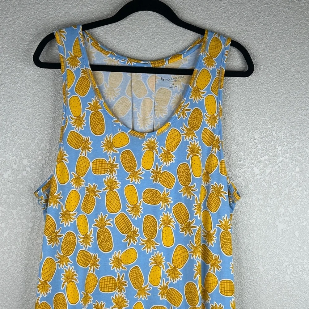 UGG by Koolaburra Blue‎ & Yellow Pineapple Print Tank Top Summer Dress Size XL